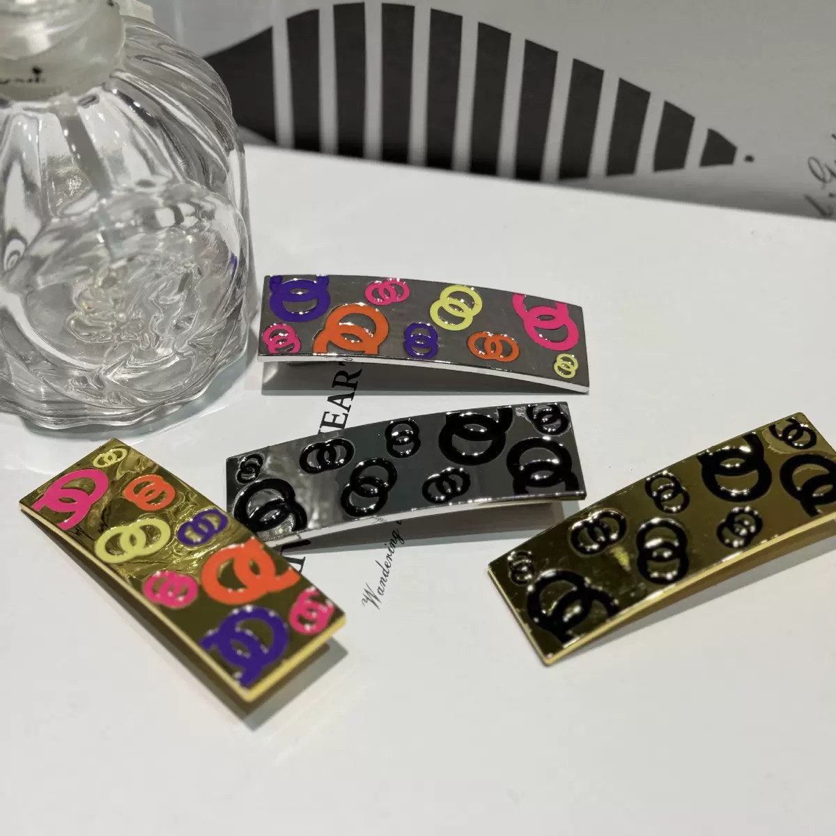 Custom branded hair clips with logo and packaging